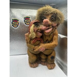 Vintage NyForm Norway Troll Couple Figurine Hugging Folklore Collectible